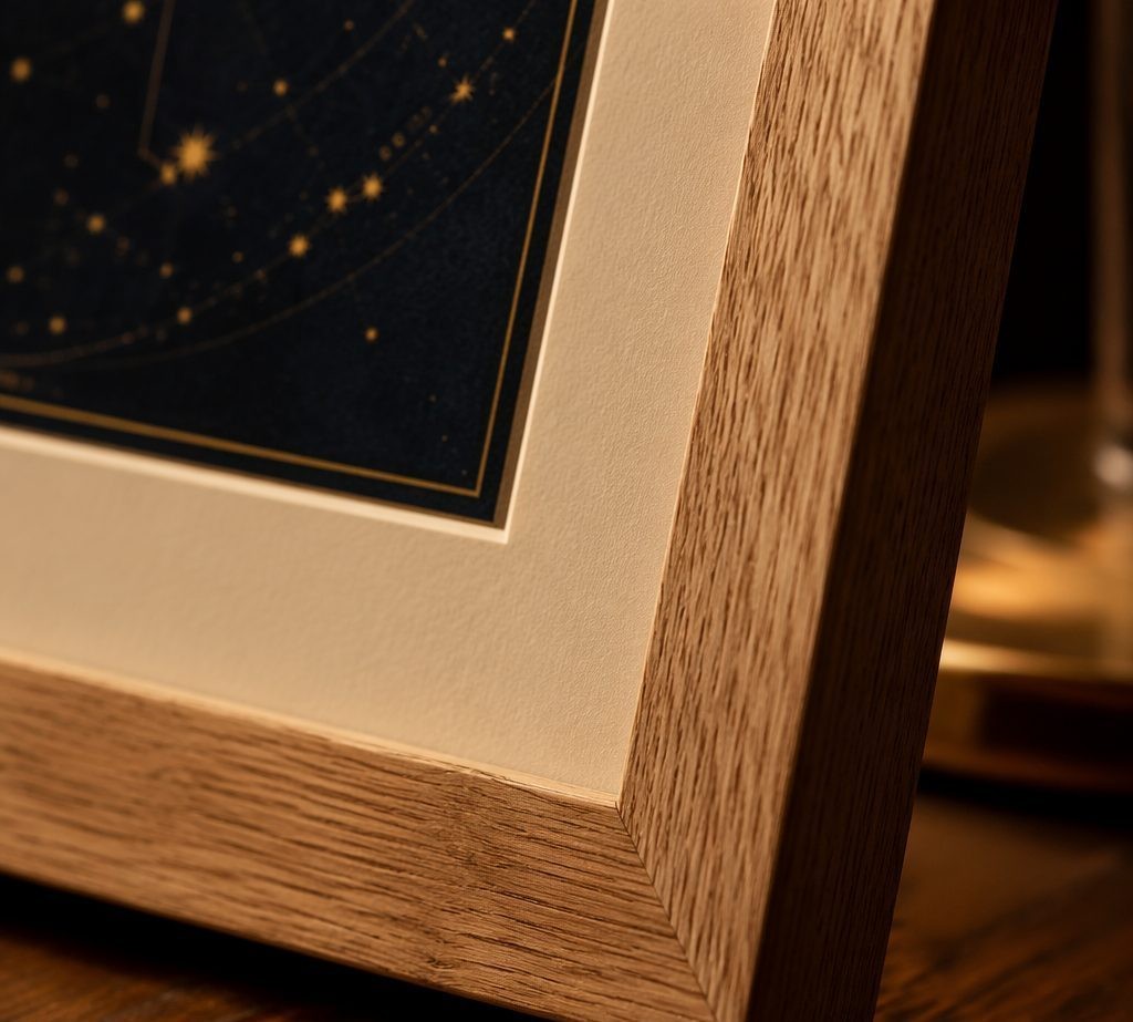 Natural oak frame corner